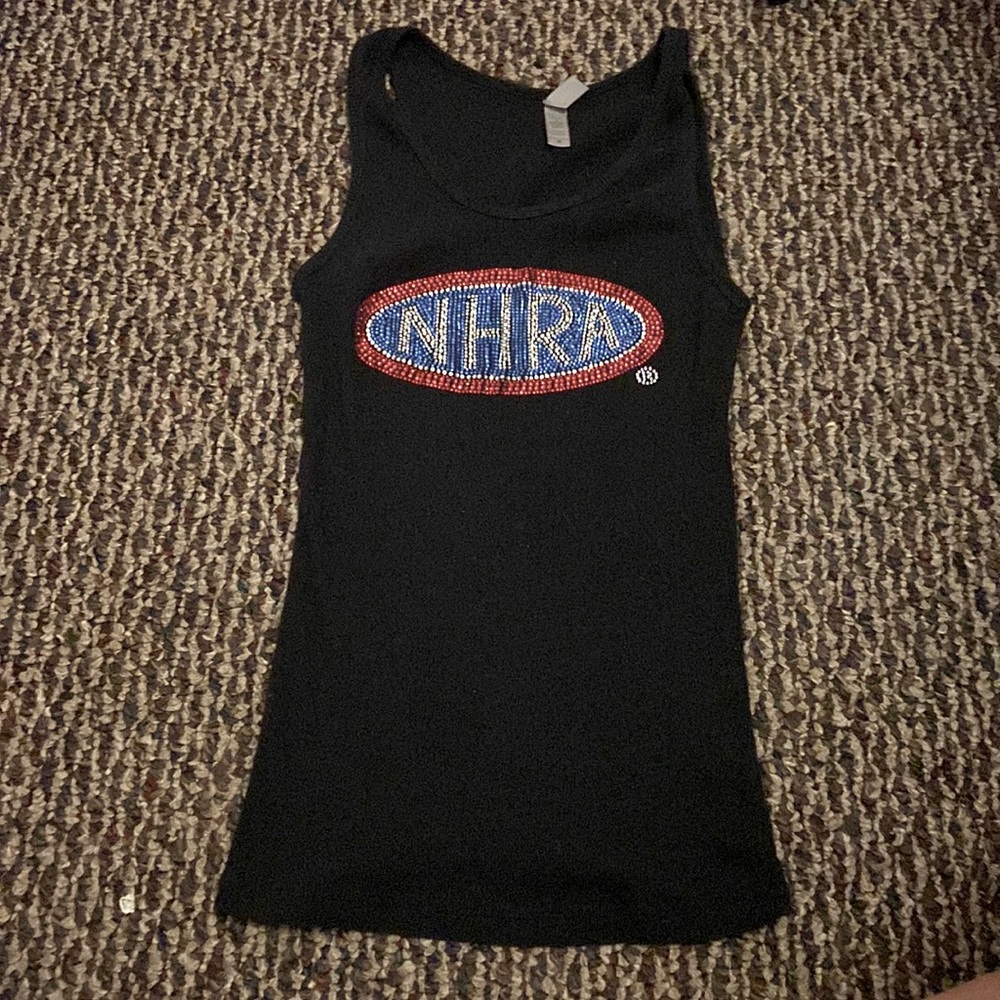 BEDAZZLED NHRA RACING TANK Perfect condition no rhinestones missing!!